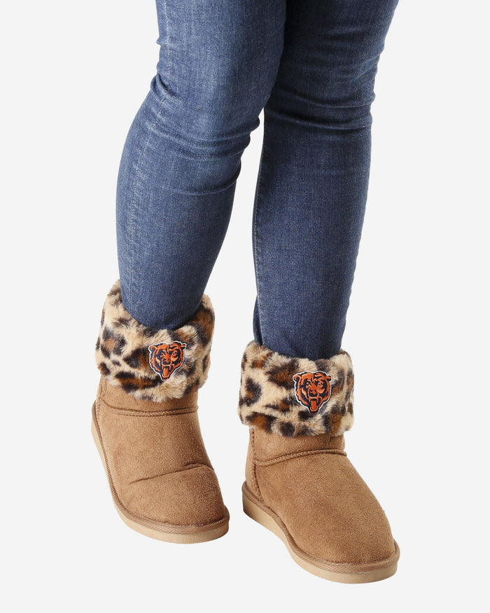 Chicago Bears Womens Cheetah Fur Boot FOCO - FOCO.com