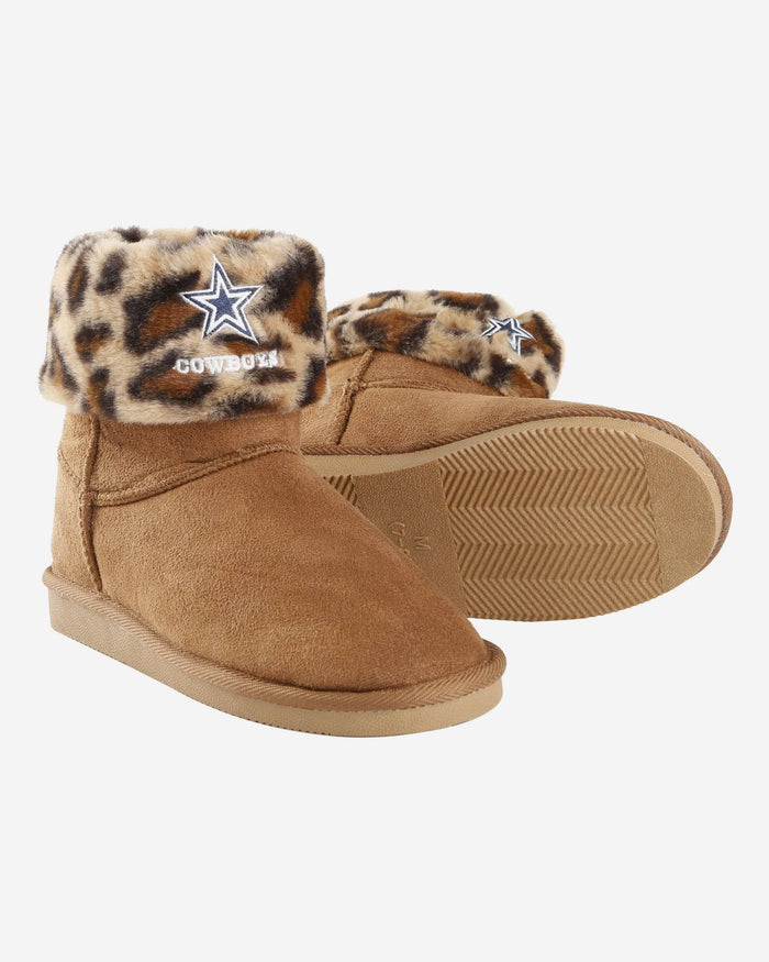 Dallas Cowboys Womens Cheetah Fur Boot FOCO - FOCO.com