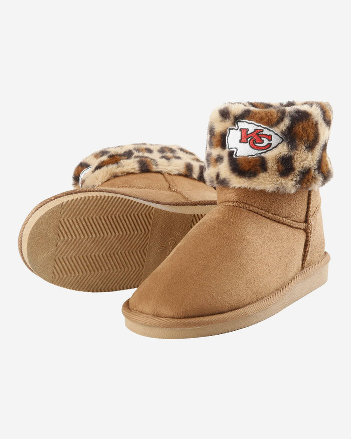 Kansas City Chiefs Womens Cheetah Fur Boot FOCO - FOCO.com