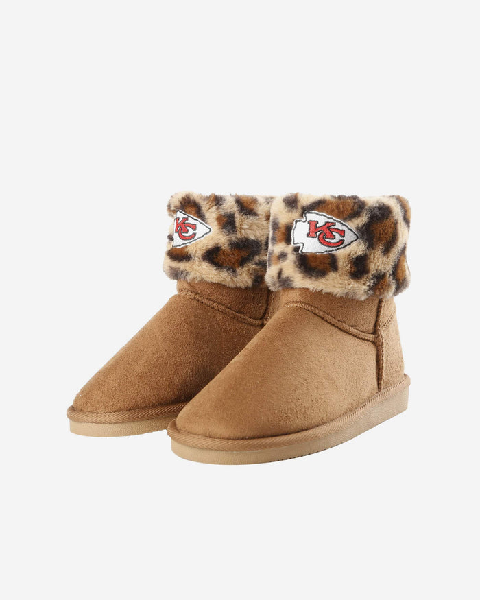 Kansas City Chiefs Womens Cheetah Fur Boot FOCO - FOCO.com