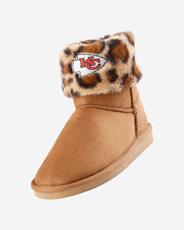 Kansas City Chiefs Womens Cheetah Fur Boot FOCO - FOCO.com