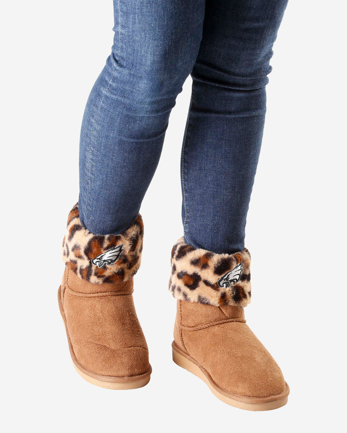 Philadelphia Eagles Womens Cheetah Fur Boot FOCO - FOCO.com