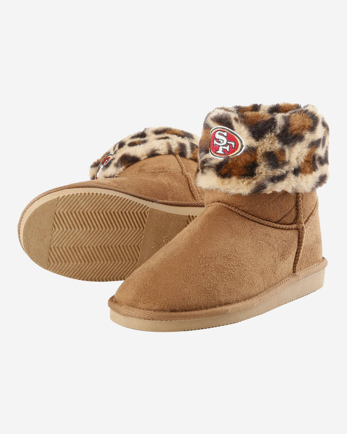 San Francisco 49ers Womens Cheetah Fur Boot FOCO - FOCO.com