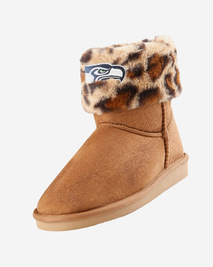 Seattle Seahawks Womens Cheetah Fur Boot FOCO - FOCO.com