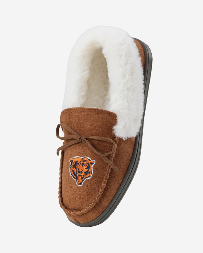 Chicago Bears Womens Tan Moccasin Slipper FOCO - FOCO.com