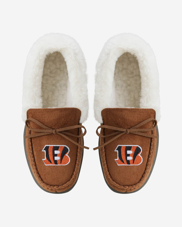 Cincinnati Bengals Womens Tan Moccasin Slipper FOCO - FOCO.com