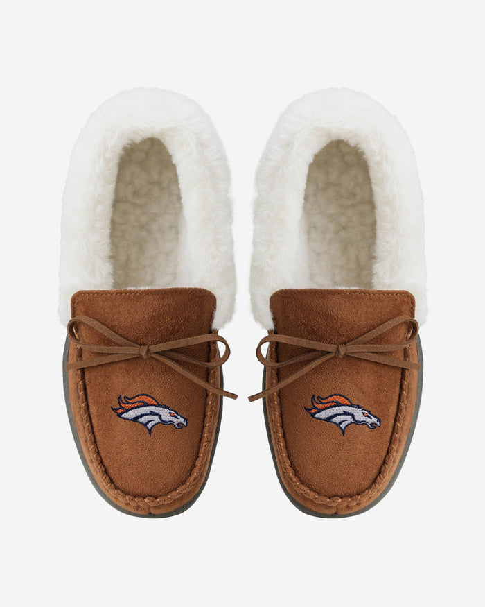 Denver Broncos Womens Tan Moccasin Slipper FOCO - FOCO.com