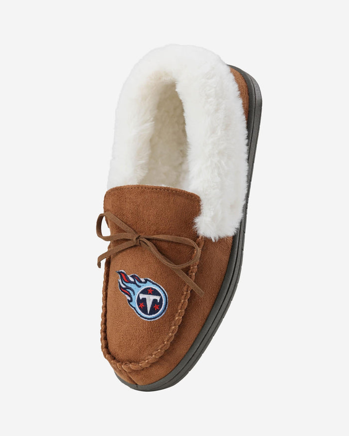 Tennessee Titans Womens Tan Moccasin Slipper FOCO - FOCO.com