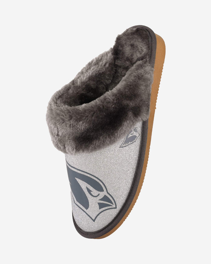 Arizona Cardinals Womens Glitter Open Back Fur Moccasin Slipper FOCO - FOCO.com