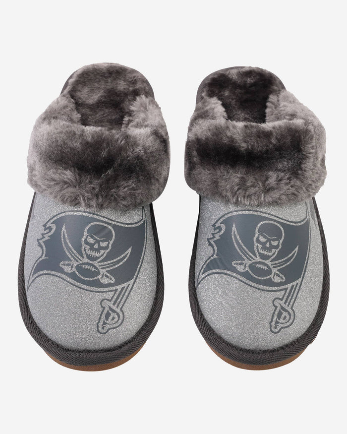 Tampa Bay Buccaneers Womens Glitter Open Back Fur Moccasin Slipper FOCO - FOCO.com