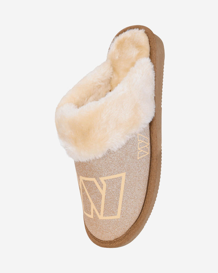 Washington Commanders Womens Glitter Open Back Fur Moccasin Slipper FOCO - FOCO.com