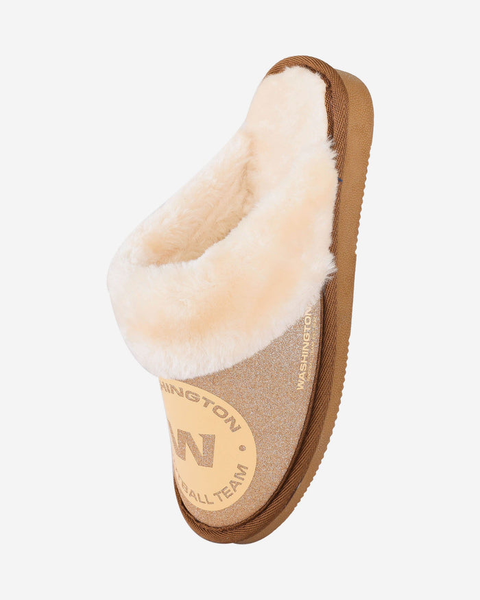 Washington Commanders Original Womens Glitter Open Back Fur Moccasin Slipper FOCO - FOCO.com