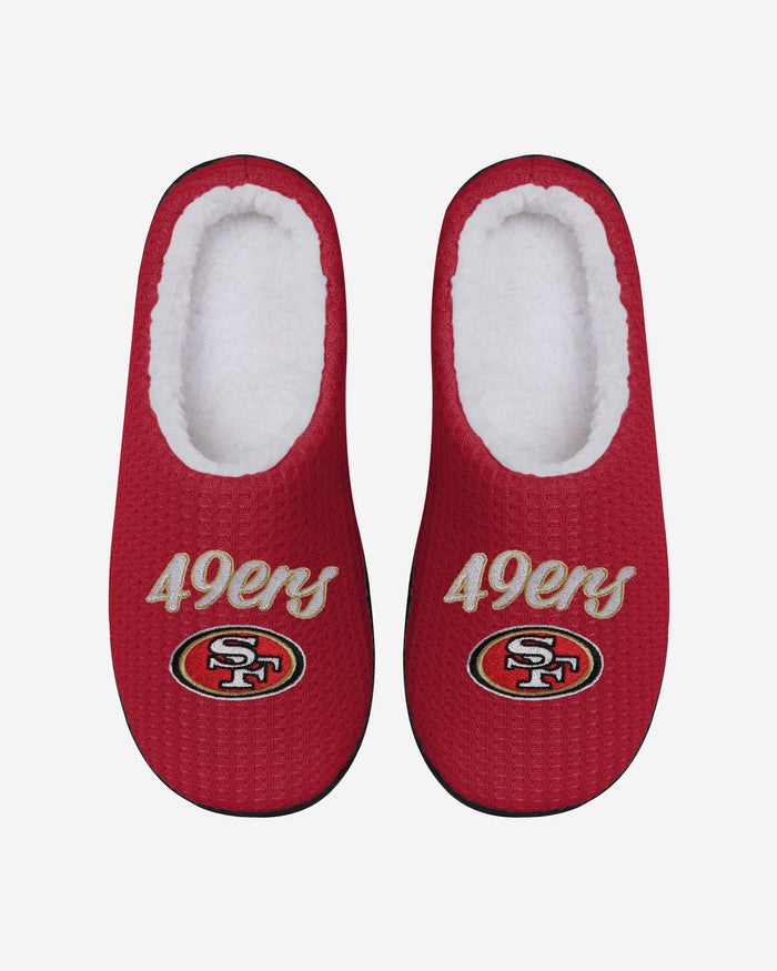 San Francisco 49ers Womens Sherpa Lined Memory Foam Slipper FOCO - FOCO.com