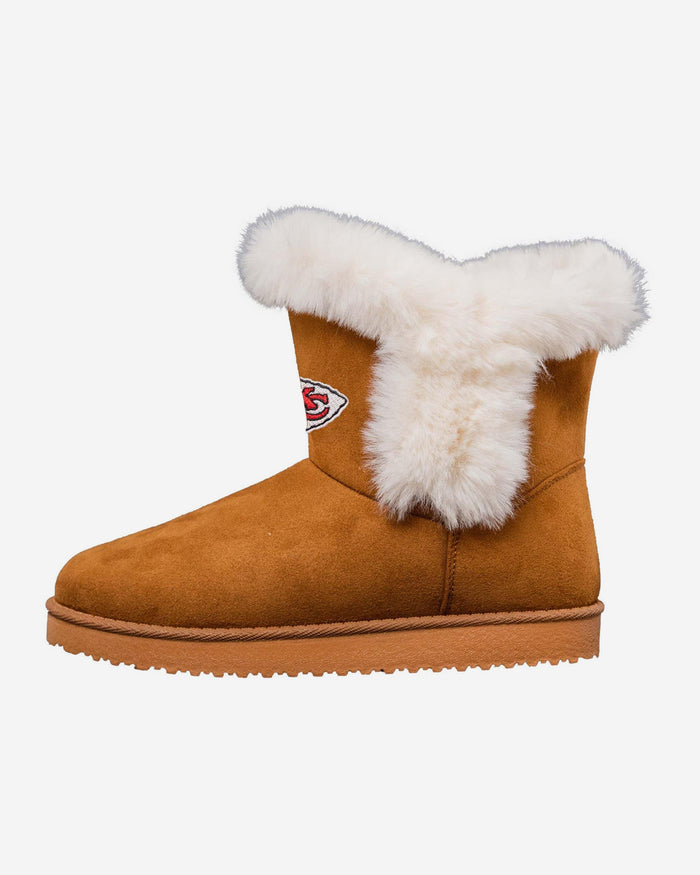 Kansas City Chiefs Womens White Fur Boot FOCO 6 - FOCO.com