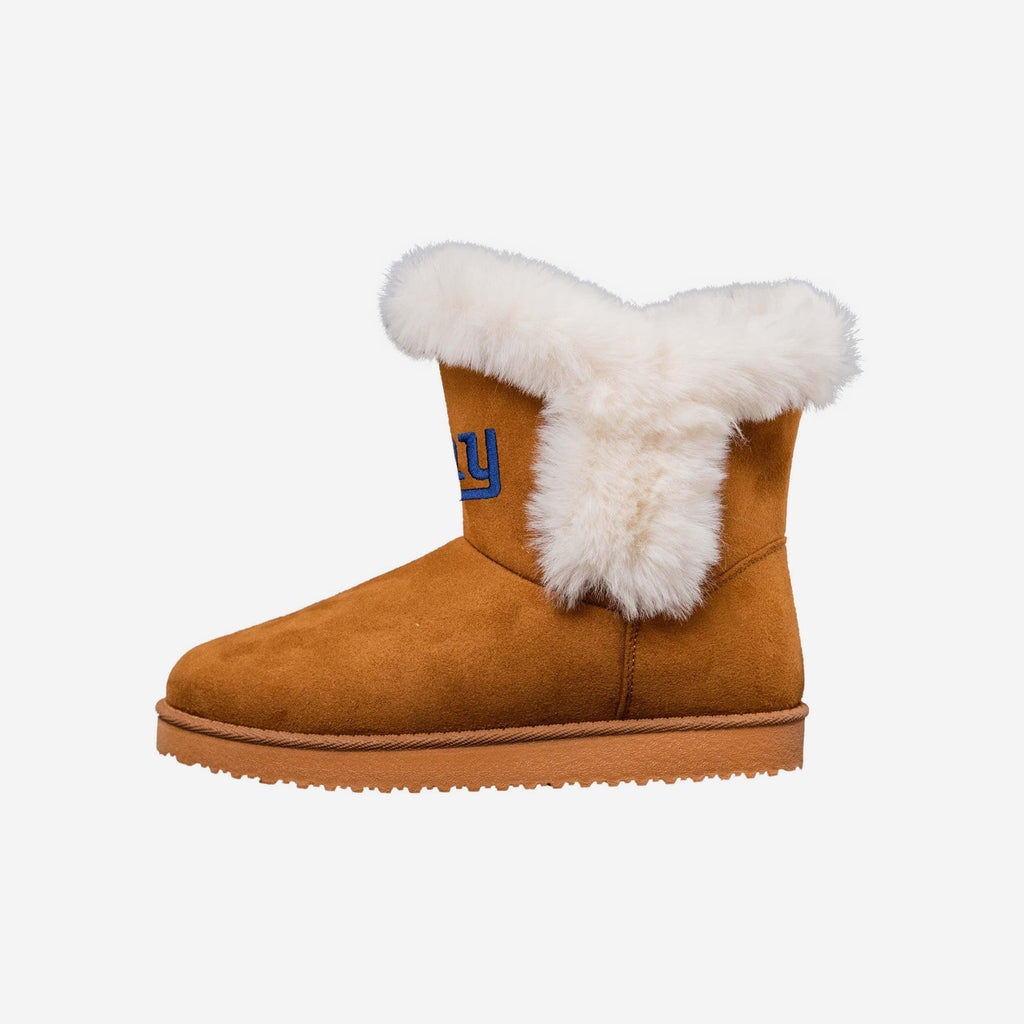 New York Giants Womens White Fur Boot FOCO 6 - FOCO.com