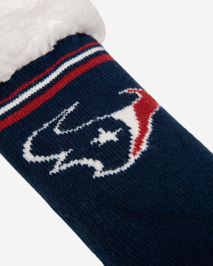 Houston Texans Womens Stripe Logo Tall Footy Slipper Socks FOCO - FOCO.com