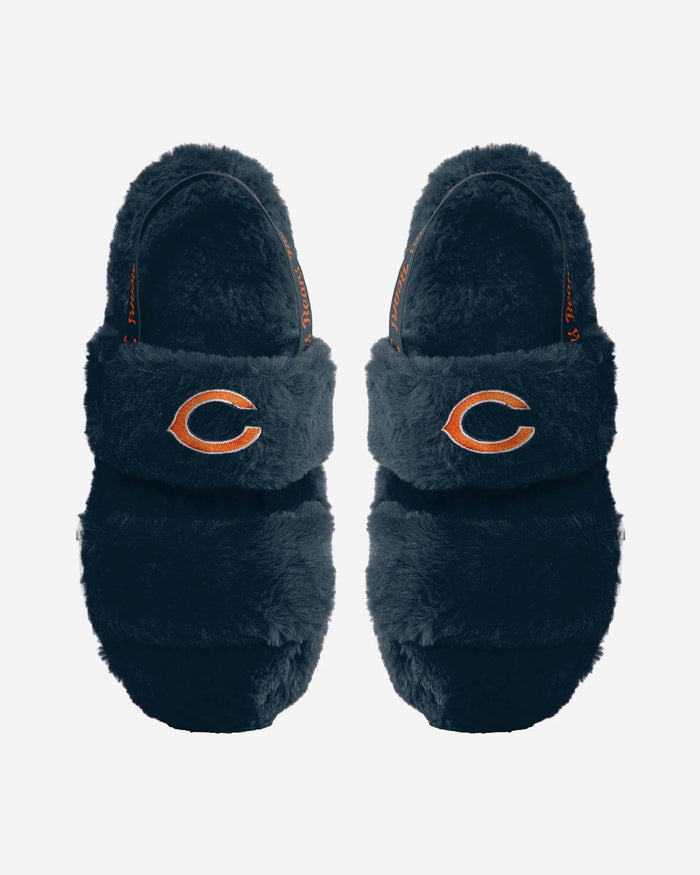 Chicago Bears Womens Heel Strap Wordmark Fur Slide FOCO S - FOCO.com