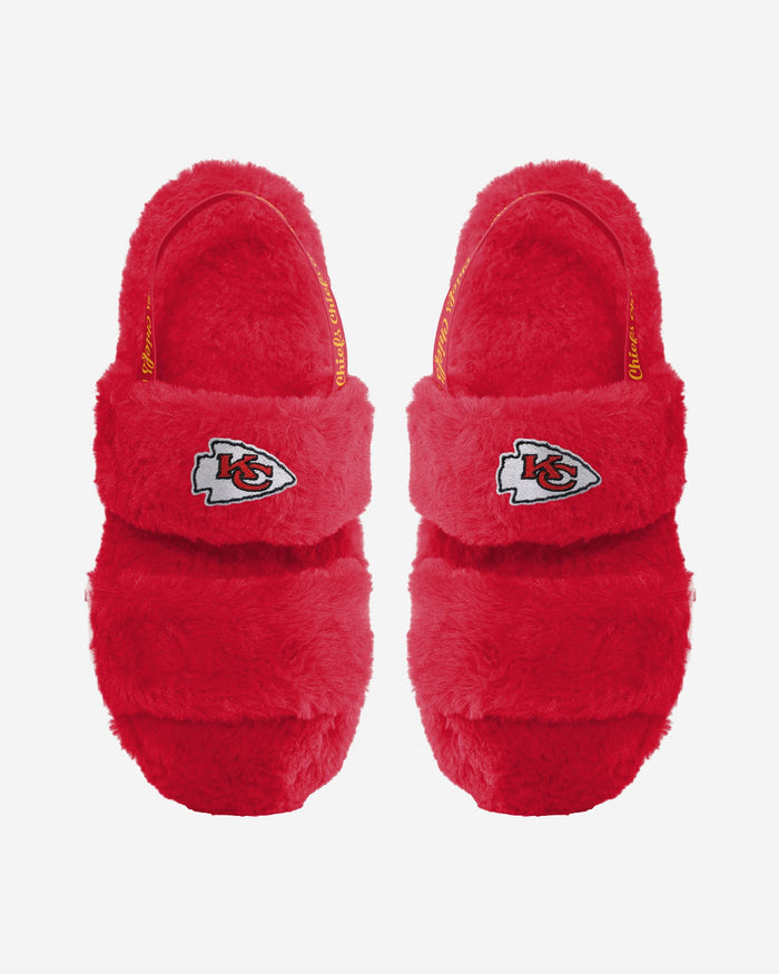 Kansas City Chiefs Womens Heel Strap Wordmark Fur Slide FOCO S - FOCO.com