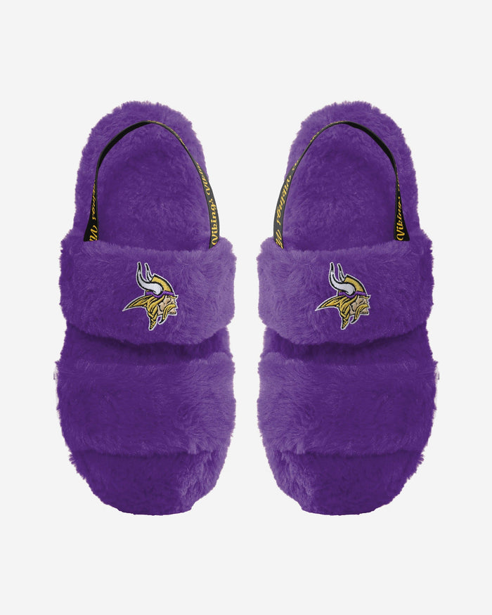 Minnesota Vikings Womens Heel Strap Wordmark Fur Slide FOCO S - FOCO.com