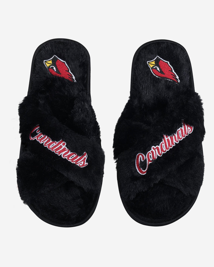 Arizona Cardinals Womens Script Wordmark Fur Cross Slide FOCO S - FOCO.com