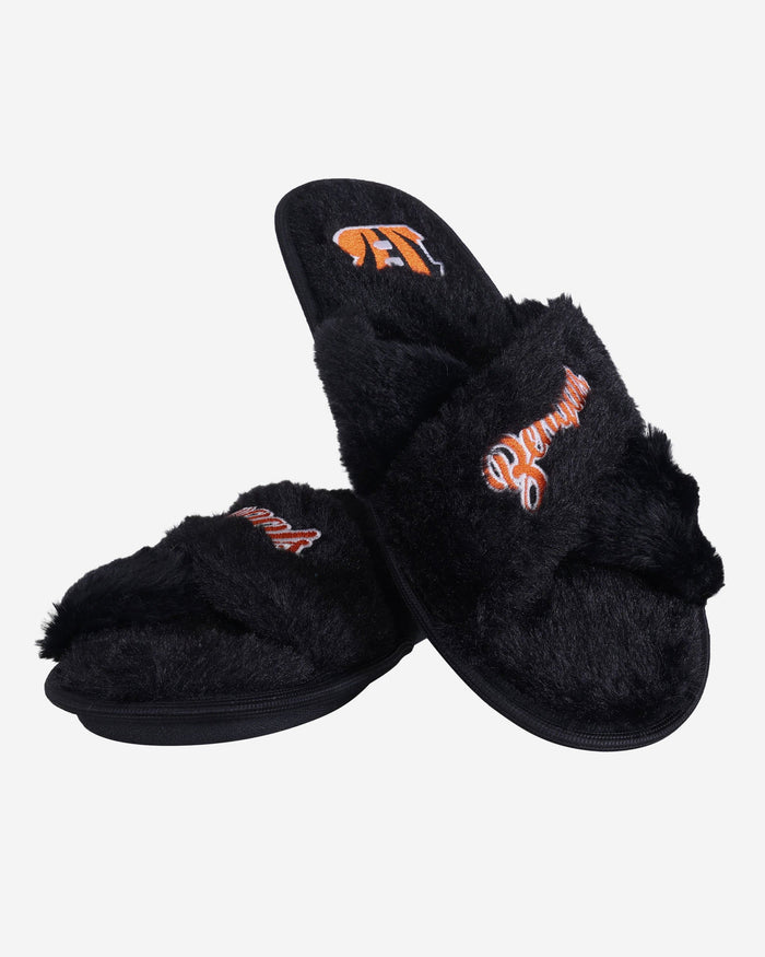 Cincinnati Bengals Womens Script Wordmark Fur Cross Slide FOCO - FOCO.com