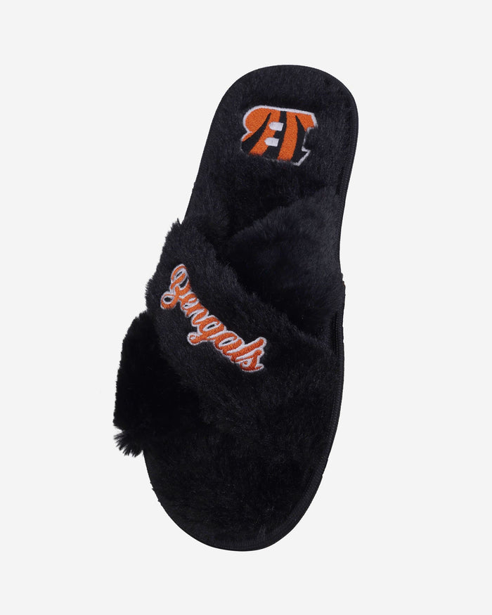 Cincinnati Bengals Womens Script Wordmark Fur Cross Slide FOCO - FOCO.com