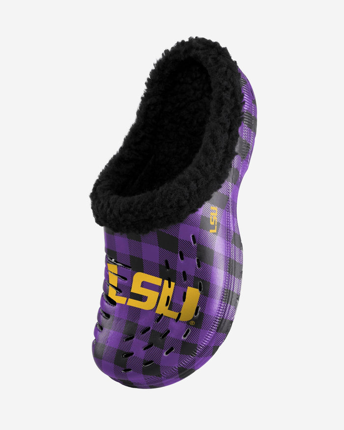 LSU Tigers Sherpa Lined Buffalo Check Clog FOCO - FOCO.com