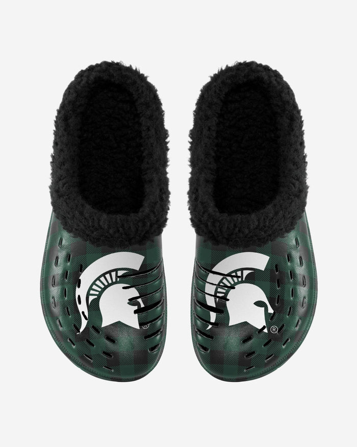 Michigan State Spartans Sherpa Lined Buffalo Check Clog FOCO - FOCO.com