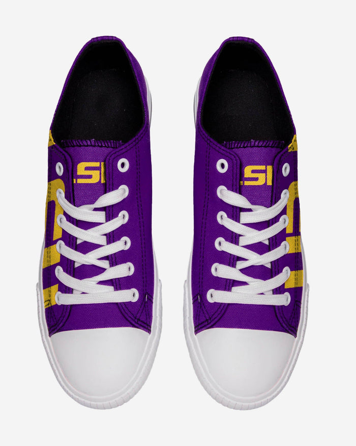 LSU Tigers Mens Low Top Big Logo Canvas Shoe FOCO - FOCO.com