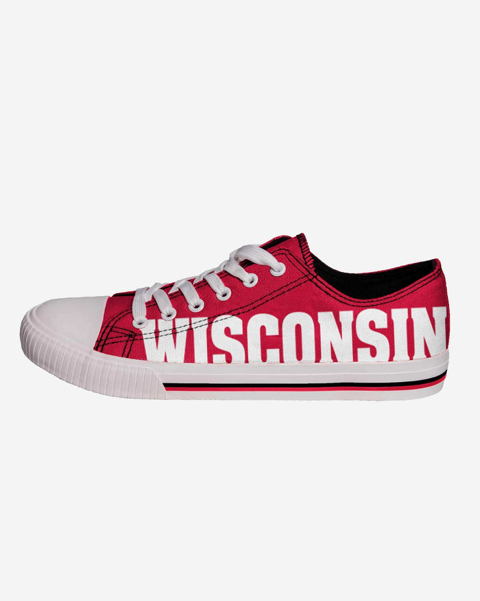 Wisconsin Badgers Mens Low Top Big Logo Canvas Shoe FOCO - FOCO.com
