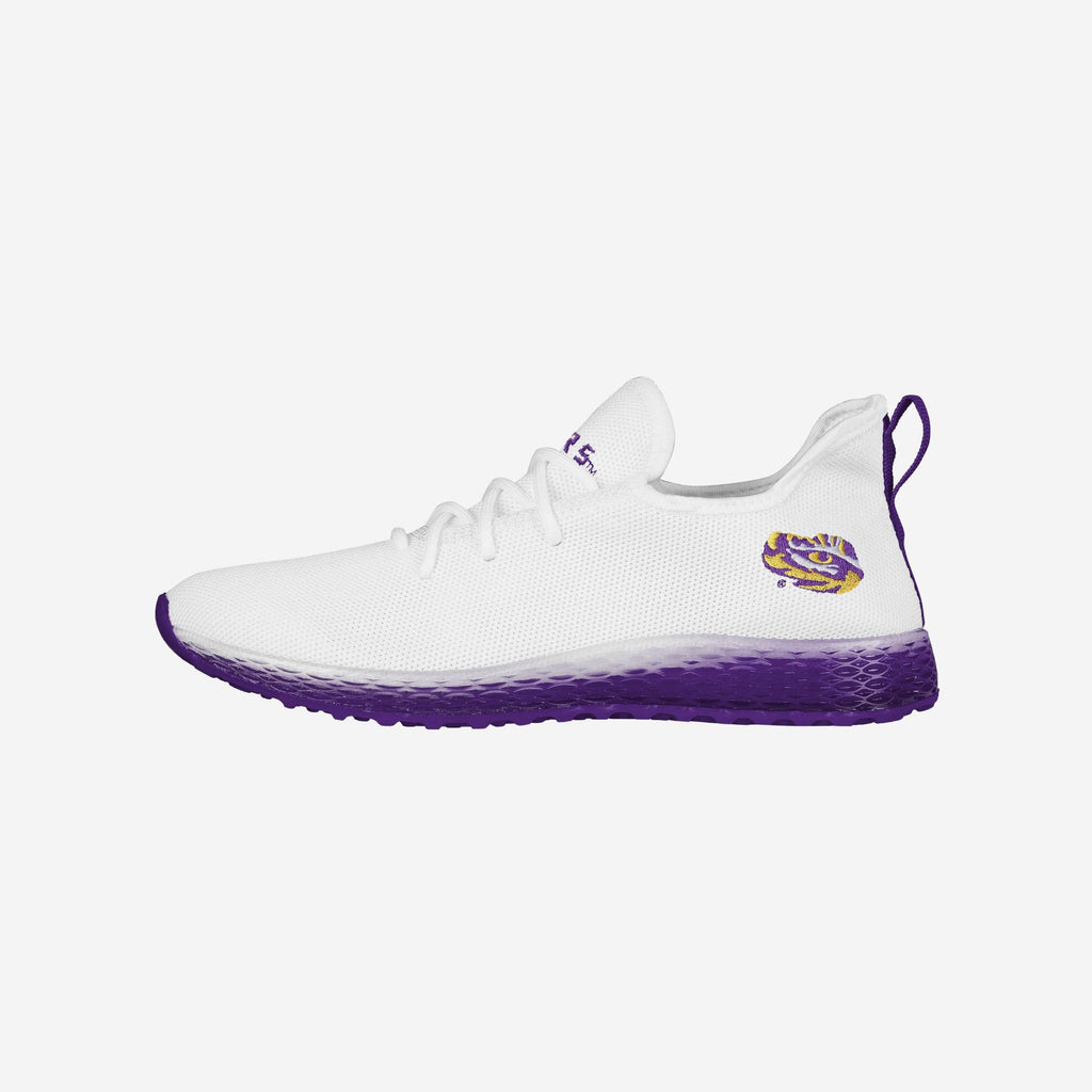 LSU Tigers Gradient Midsole White Sneakers FOCO 7 - FOCO.com