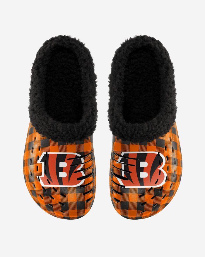 Cincinnati Bengals Sherpa Lined Buffalo Check Clog FOCO - FOCO.com