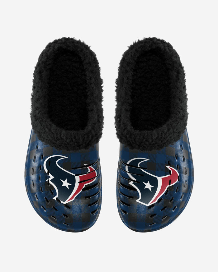 Houston Texans Sherpa Lined Buffalo Check Clog FOCO - FOCO.com