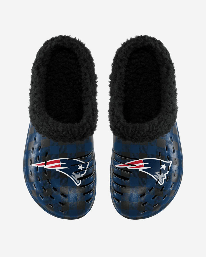 New England Patriots Sherpa Lined Buffalo Check Clog FOCO - FOCO.com