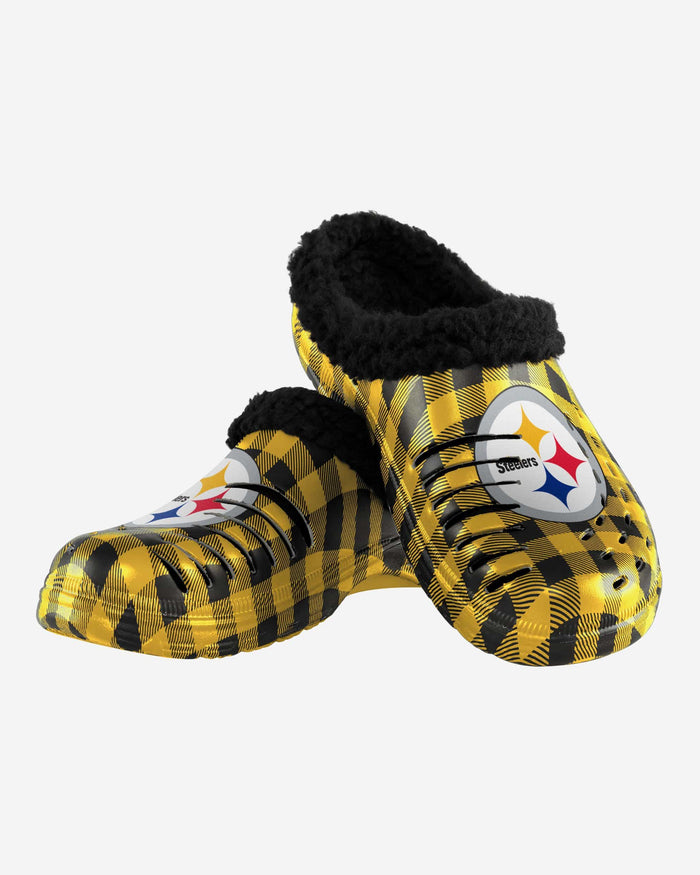 Pittsburgh Steelers Sherpa Lined Buffalo Check Clog FOCO - FOCO.com