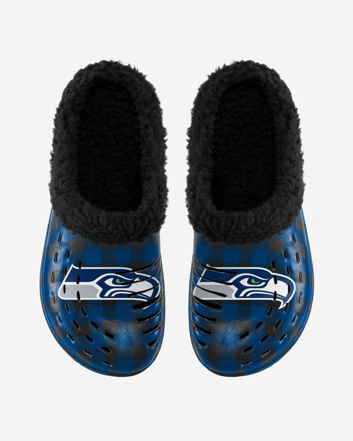 Seattle Seahawks Sherpa Lined Buffalo Check Clog FOCO - FOCO.com