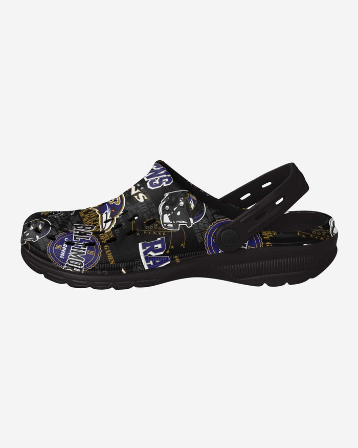 Baltimore Ravens Historic Print Clog With Strap FOCO S - FOCO.com