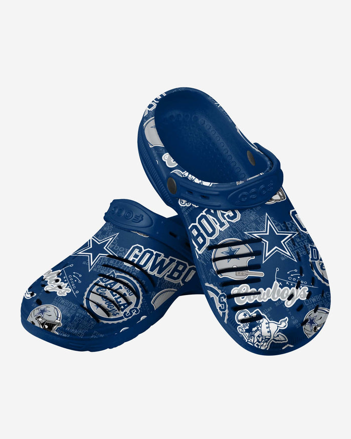 Dallas Cowboys Historic Print Clog With Strap FOCO - FOCO.com