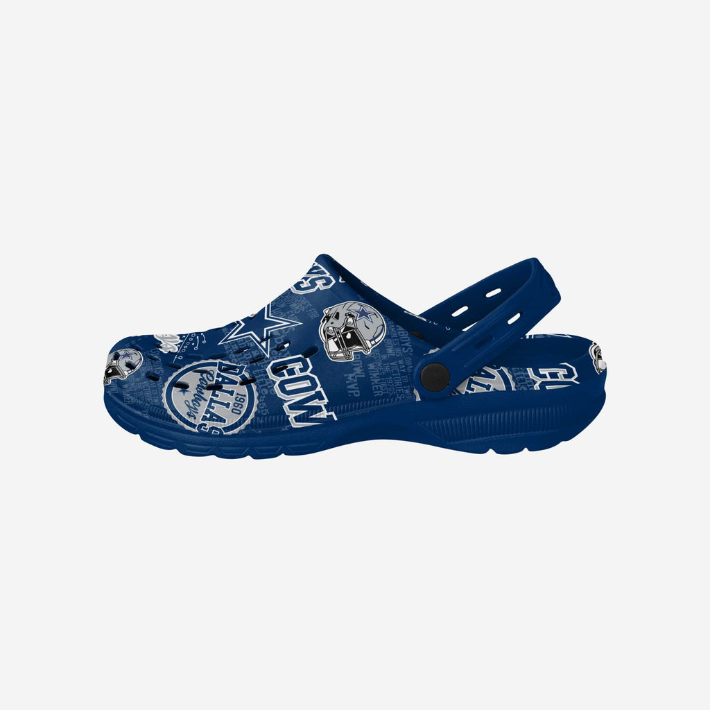 Dallas Cowboys Historic Print Clog With Strap FOCO S - FOCO.com