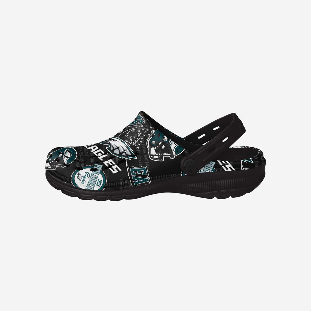 Philadelphia Eagles Historic Print Clog With Strap FOCO S - FOCO.com