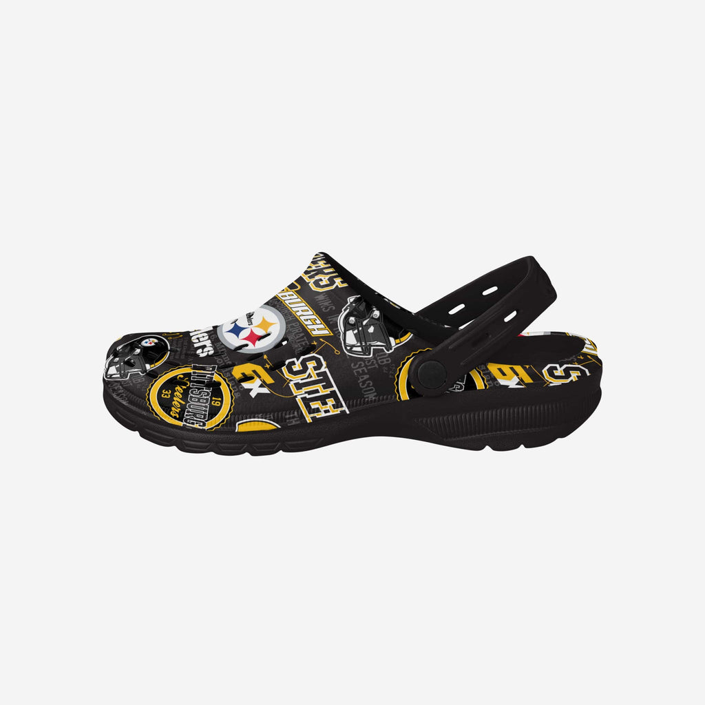 Pittsburgh Steelers Historic Print Clog With Strap FOCO S - FOCO.com