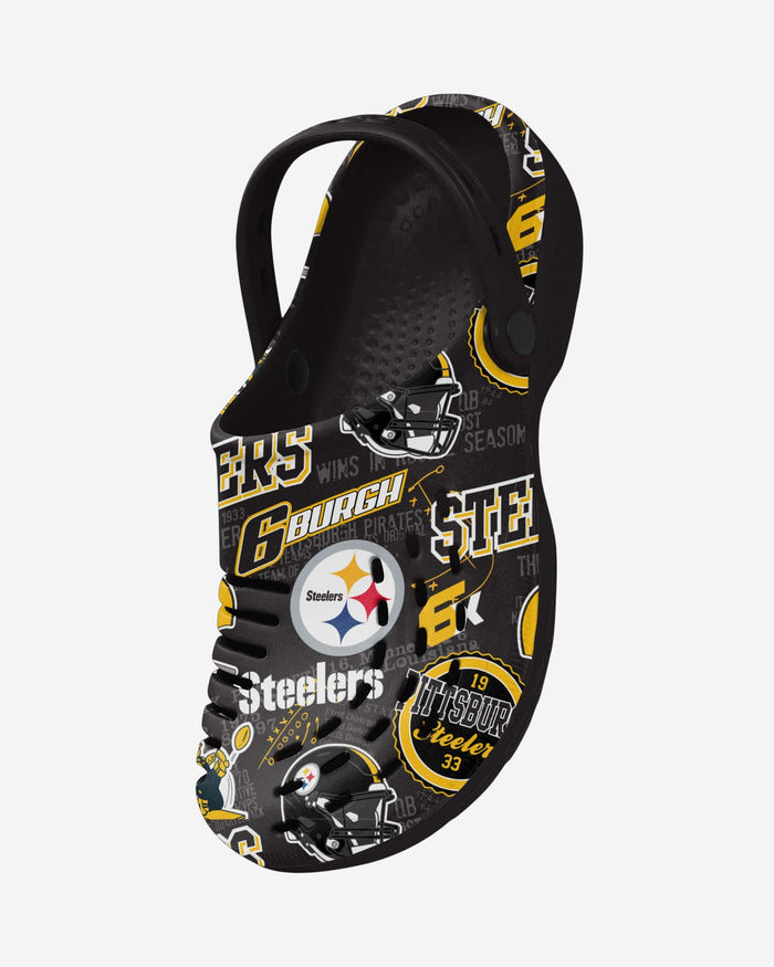 Pittsburgh Steelers Historic Print Clog With Strap FOCO - FOCO.com