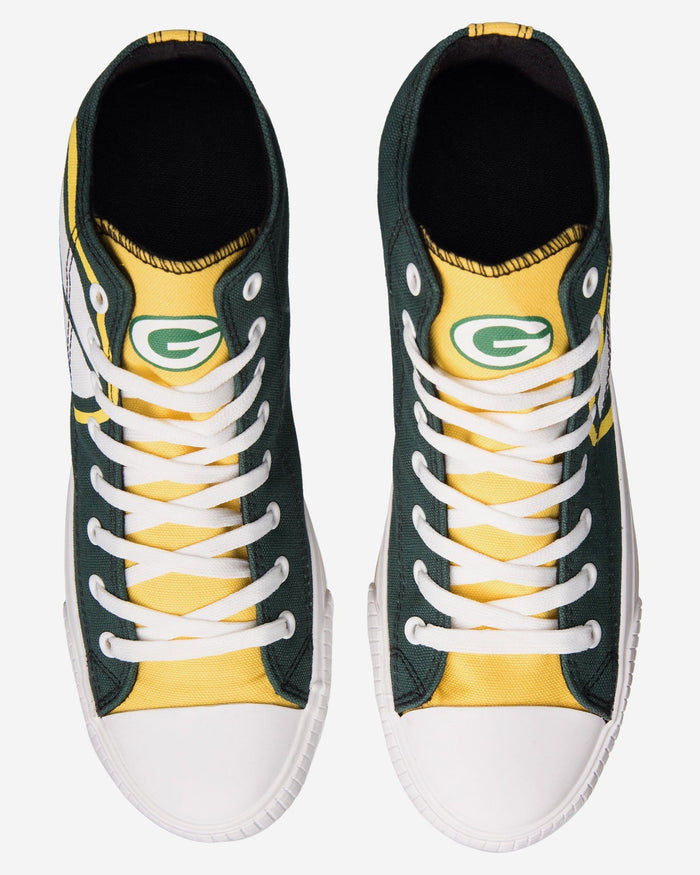 Green Bay Packers Mens High Top Big Logo Canvas Shoe FOCO - FOCO.com