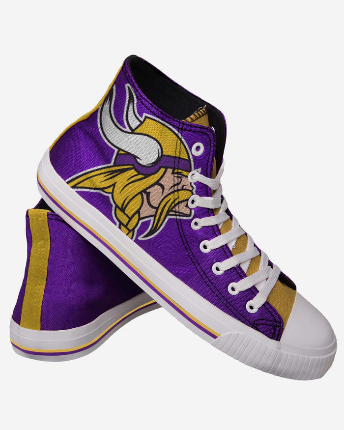 Minnesota Vikings Mens High Top Big Logo Canvas Shoe FOCO - FOCO.com