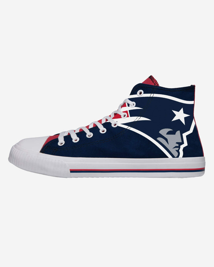 New England Patriots Mens High Top Big Logo Canvas Shoe FOCO - FOCO.com