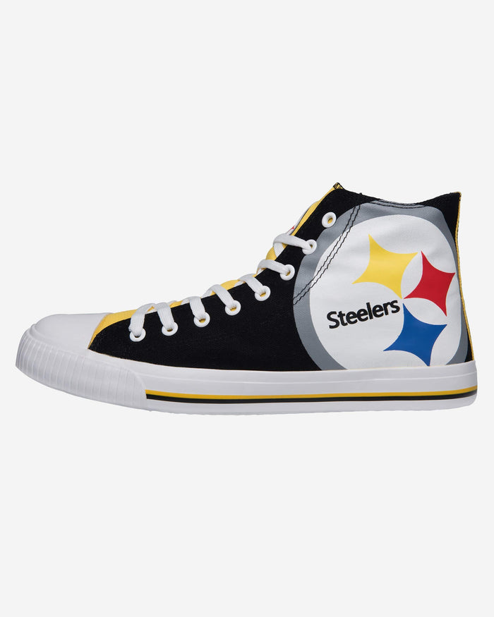 Pittsburgh Steelers Mens High Top Big Logo Canvas Shoe FOCO - FOCO.com