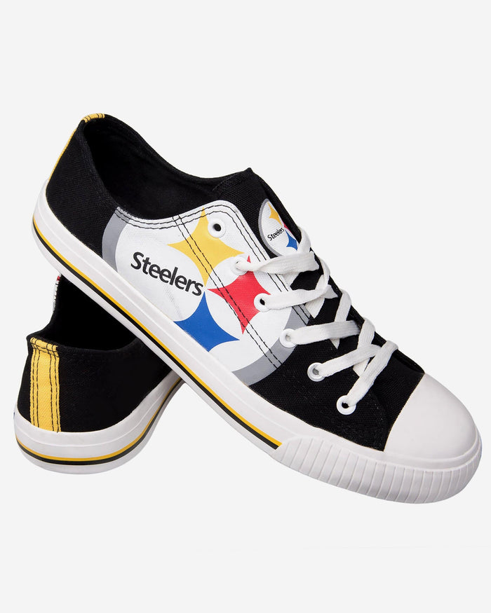 Pittsburgh Steelers Mens Low Top Big Logo Canvas Shoe FOCO - FOCO.com