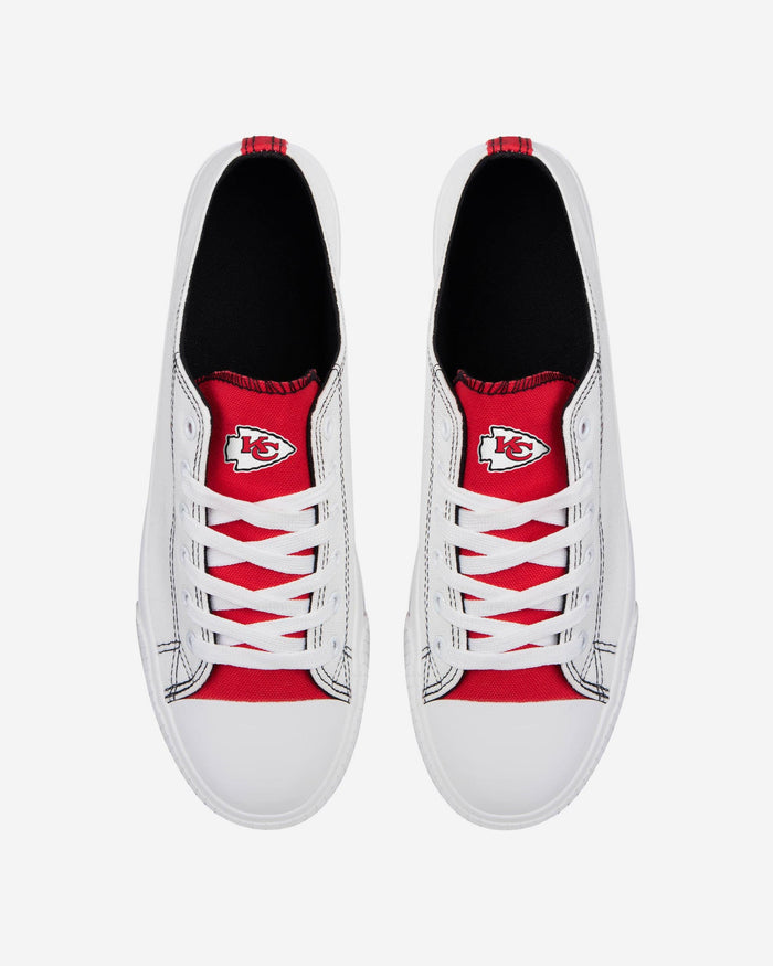 Kansas City Chiefs Low Top White Canvas Shoe FOCO - FOCO.com