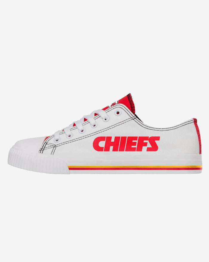Kansas City Chiefs Low Top White Canvas Shoe FOCO 7 - FOCO.com
