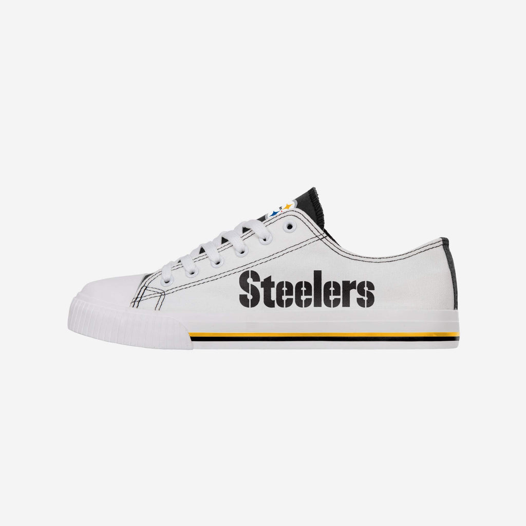 Pittsburgh Steelers Low Top White Canvas Shoe FOCO 7 - FOCO.com